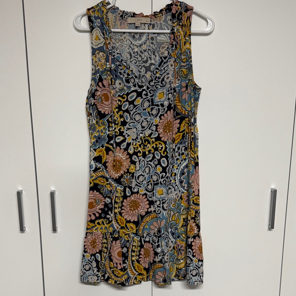 LOFT Floral Paisley Mini Dress